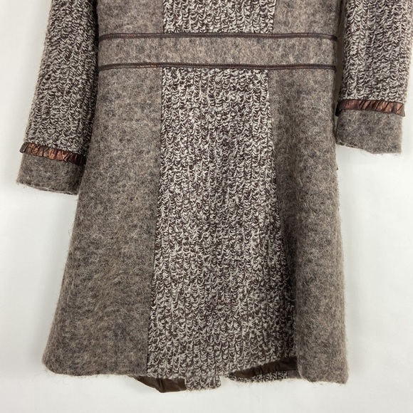 Christopher Banks copper brown wool blend snap closure pea coat trench coat - Picture 15 of 16